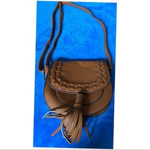 Just fab brown leather shoulder  bag